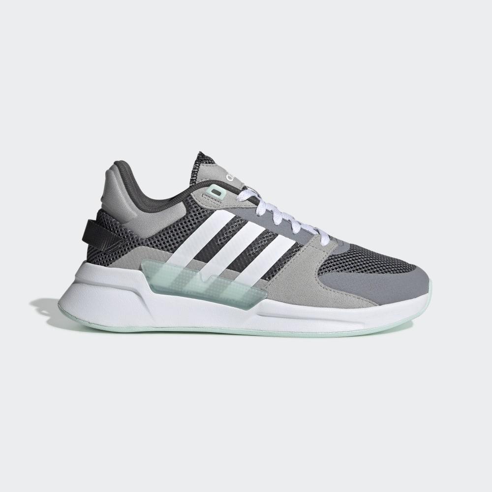 Adidasi Alergare Adidas Run 90s Dama Romania - Gri/Albi/Verde Menta EE9882